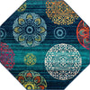 Oceanview Gardens Collection Area Rug - Marina Octagon Navy Blue  lifestyle 29
