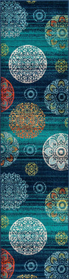 Oceanview Gardens Collection Area Rug - Marina Runner Navy Blue  lifestyle 23