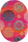 Oceanview Gardens Collection Area Rug - Marina Oval Rust Red  lifestyle 26