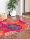 Oceanview Gardens Collection Area Rug - Marina Oval Rust Red  lifestyle 40