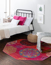 Oceanview Gardens Collection Area Rug - Marina Octagon Rust Red  lifestyle 41