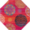 Oceanview Gardens Collection Area Rug - Marina Octagon Rust Red  lifestyle 27