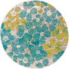 Oceanview Gardens Collection Area Rug -  Lagoon Round Blue  lifestyle 13