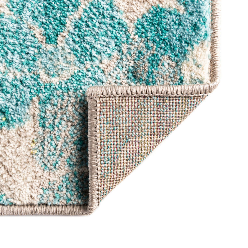 Oceanview Gardens Collection Area Rug -  Lagoon Octagon Blue  lifestyle 60