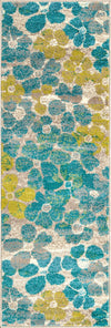 Oceanview Gardens Collection Area Rug -  Lagoon Runner Blue  lifestyle 15