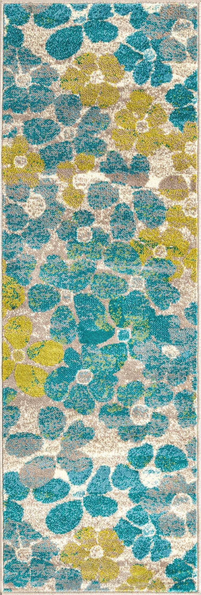 Oceanview Gardens Collection Area Rug -  Lagoon Runner Blue  lifestyle 15
