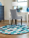 Oceanview Gardens Collection Area Rug -  Harbor Round Teal  lifestyle 23