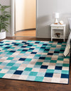 Oceanview Gardens Collection Area Rug -  Harbor Square Teal  lifestyle 17
