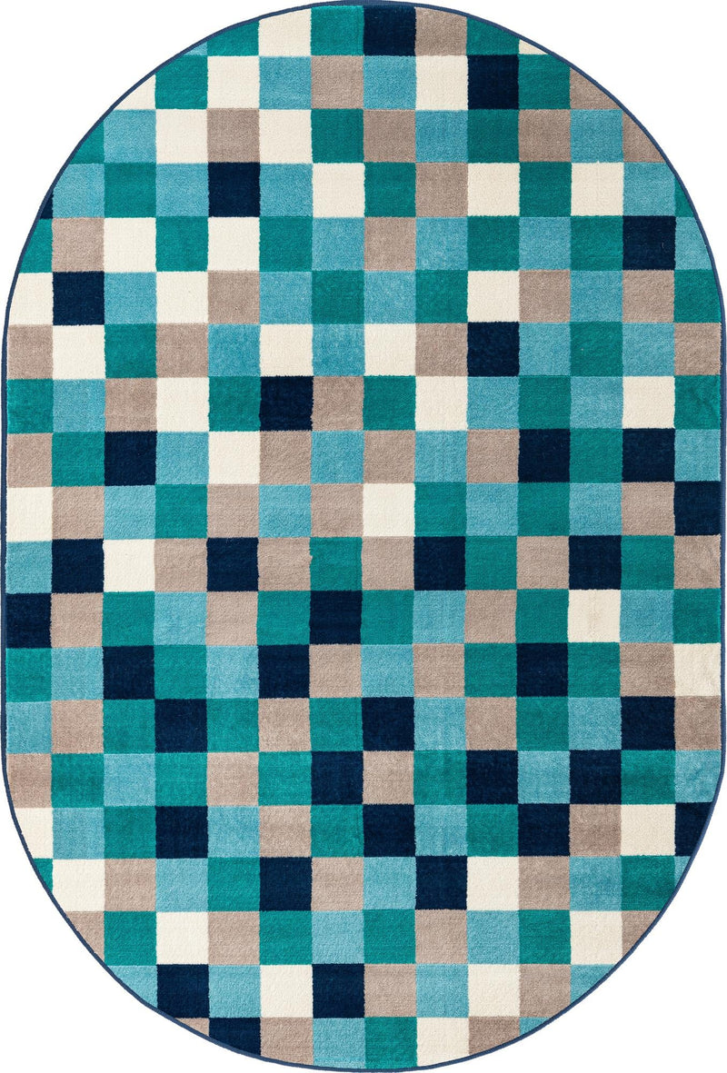 Oceanview Gardens Collection Area Rug -  Harbor Oval Teal  lifestyle 16