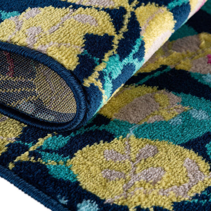 Oceanview Gardens Collection Area Rug -  Tidepool Runner Navy Blue  lifestyle 71