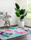 Oceanview Gardens Collection Area Rug -  Tidepool Rectangle Aqua  lifestyle 5