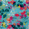 Oceanview Gardens Collection Area Rug -  Tidepool Square Aqua Blue  lifestyle 28