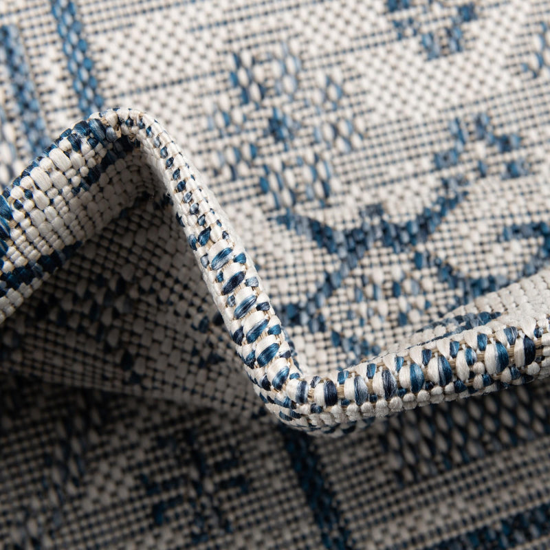 Tribal Terrace Treasures Collection Area Rug - Mayan Marina (Blue) Rectangle Blue  lifestyle 44