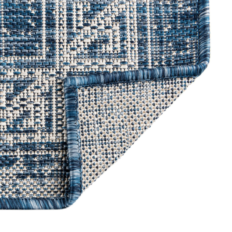 Tribal Terrace Treasures Collection Area Rug - Mayan Marina (Blue) Rectangle Blue  lifestyle 45