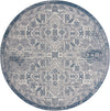 Tribal Terrace Treasures Collection Area Rug - Mayan Marina (Blue) Round Blue Main