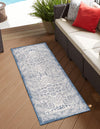 Tribal Terrace Treasures Collection Area Rug - Mayan Marina (Blue) Runner Blue  lifestyle 0