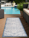 Tribal Terrace Treasures Collection Area Rug - Mayan Marina (Blue) Runner Blue  lifestyle 2
