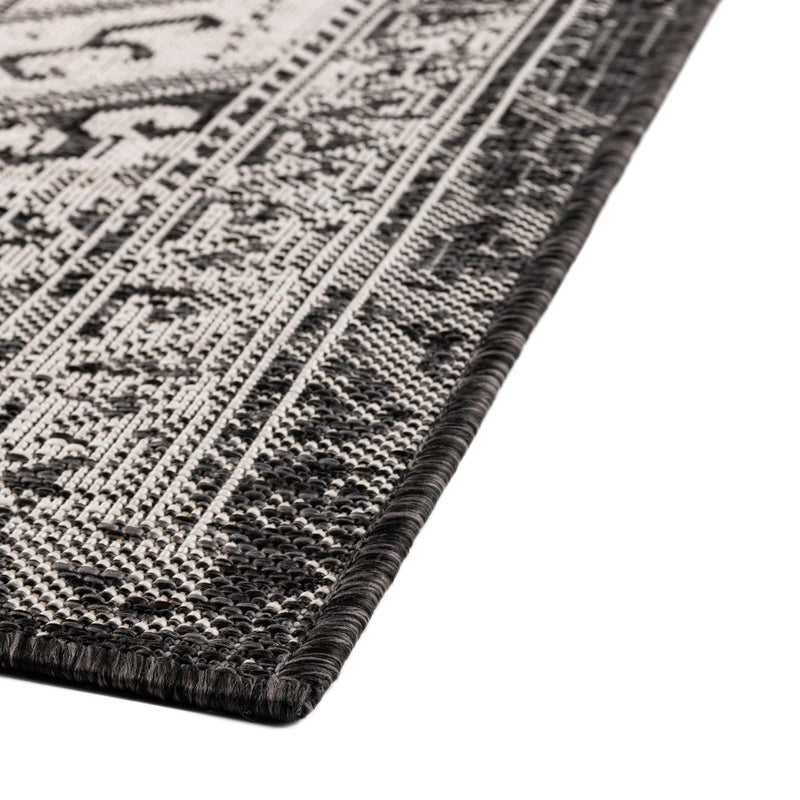 Tribal Terrace Treasures Collection Area Rug - Mayan Marina (Charcoal Gray) Rectangle Charcoal Gray  lifestyle 5