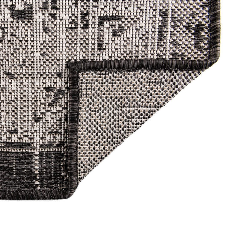Tribal Terrace Treasures Collection Area Rug - Mayan Marina (Charcoal Gray) Rectangle Charcoal Gray  lifestyle 50