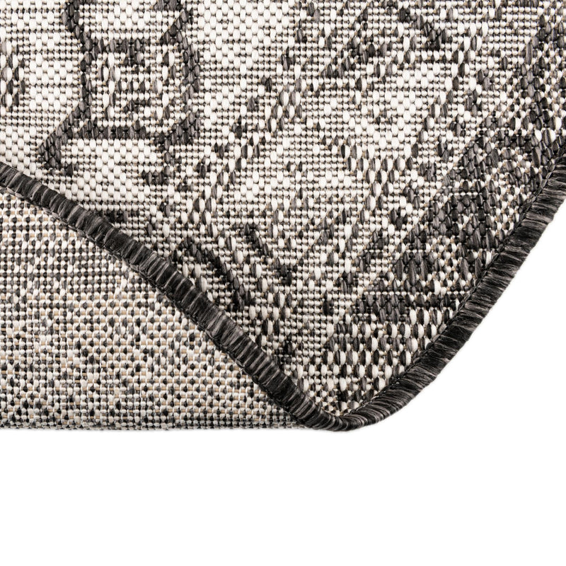 Tribal Terrace Treasures Collection Area Rug - Mayan Marina (Charcoal Gray) Oval Charcoal Gray  lifestyle 7