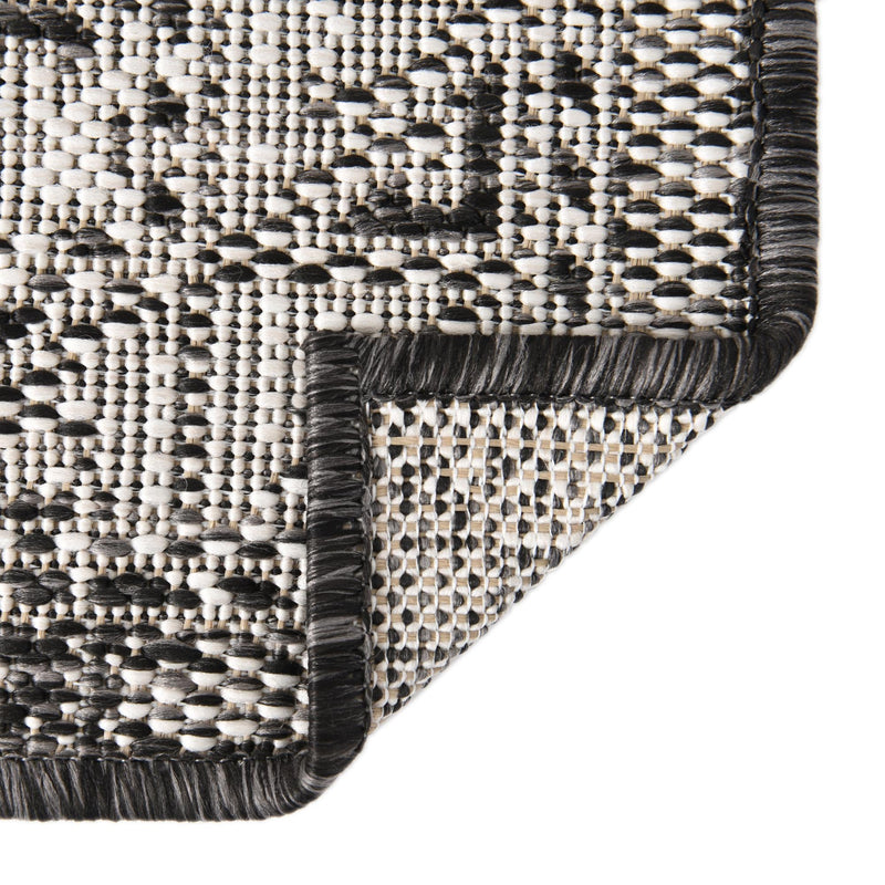 Tribal Terrace Treasures Collection Area Rug - Mayan Marina (Charcoal Gray) Runner Charcoal Gray  lifestyle 7