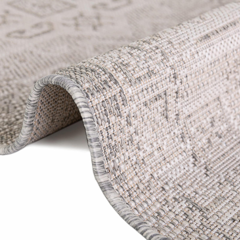 Tribal Terrace Treasures Collection Area Rug - Mayan Marina (Light Gray) Rectangle Light Gray  lifestyle 40
