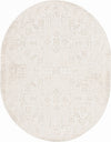 Tribal Terrace Treasures Collection Area Rug - Mayan Marina (Light Gray) Oval Light Gray Main