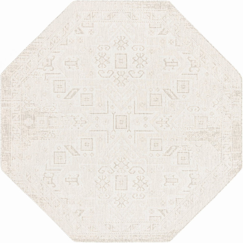 Tribal Terrace Treasures Collection Area Rug - Mayan Marina (Light Gray) Octagon Light Gray Main