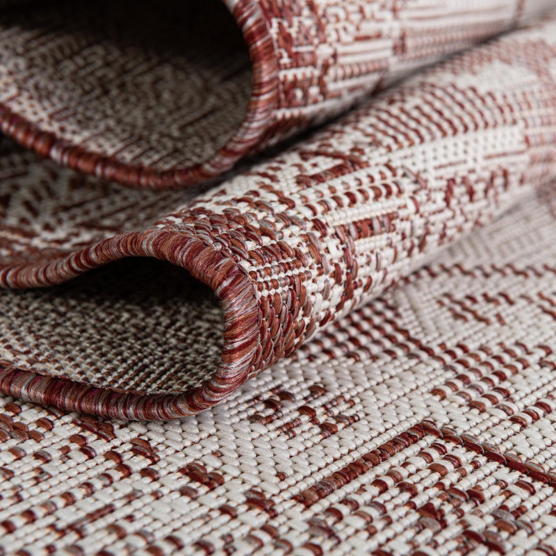 Tribal Terrace Treasures Collection Area Rug - Mayan Marina (Rust Red) Rectangle Rust Red  lifestyle 39