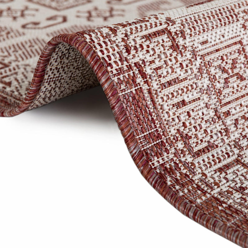 Tribal Terrace Treasures Collection Area Rug - Mayan Marina (Rust Red) Rectangle Rust Red  lifestyle 40