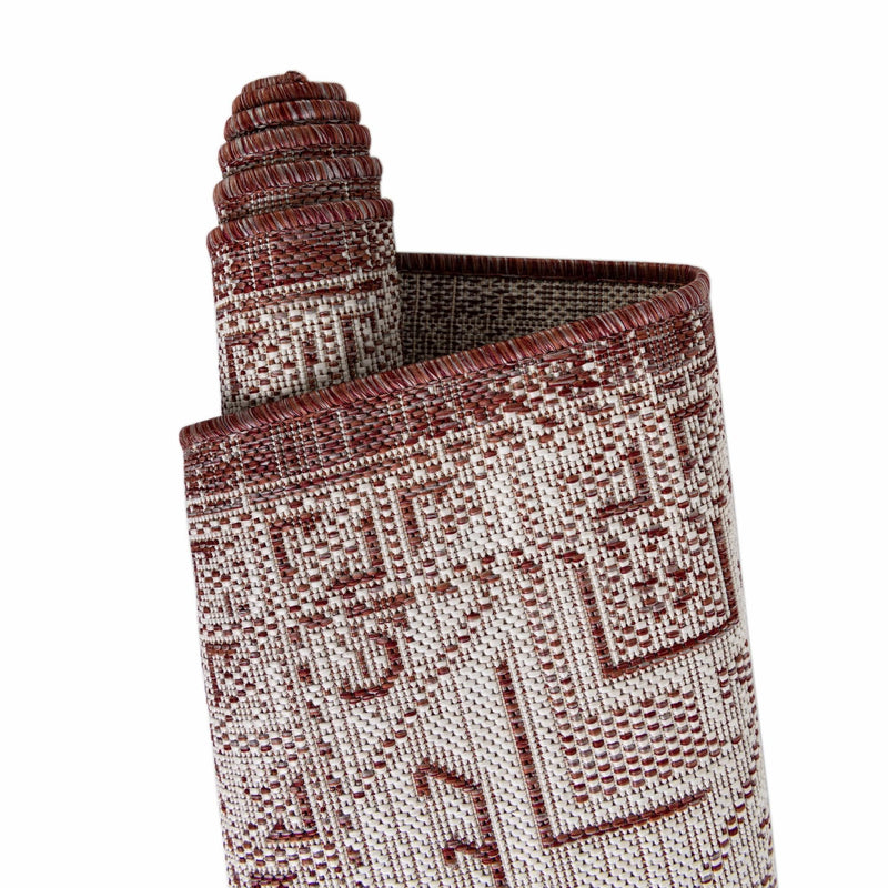 Tribal Terrace Treasures Collection Area Rug - Mayan Marina (Rust Red) Rectangle Rust Red  lifestyle 41