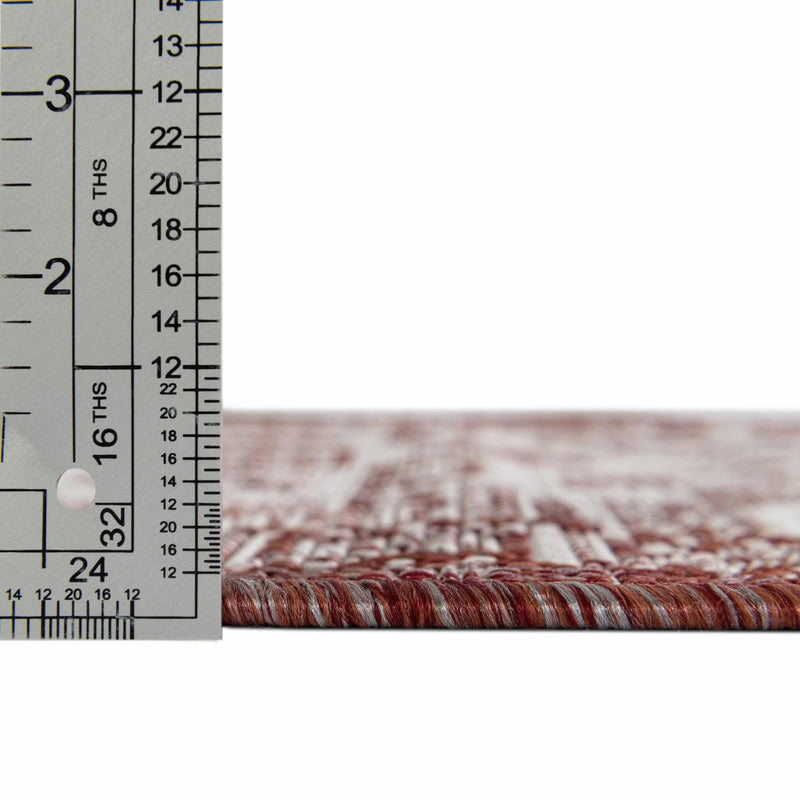 Tribal Terrace Treasures Collection Area Rug - Mayan Marina (Rust Red) Rectangle Rust Red  lifestyle 43