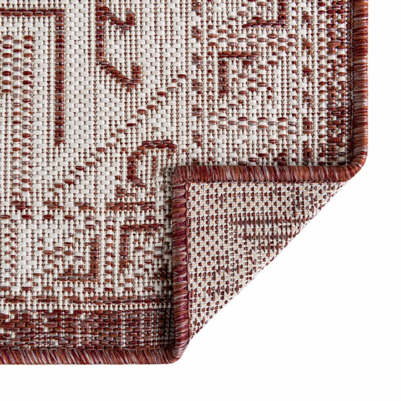 Tribal Terrace Treasures Collection Area Rug - Mayan Marina (Rust Red) Rectangle Rust Red  lifestyle 44