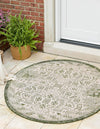 Tribal Terrace Treasures Collection Area Rug - Mayan Marina (Green) Round Green  lifestyle 0