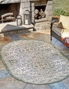 Tribal Terrace Treasures Collection Area Rug - Mayan Marina (Green) Oval Green  lifestyle 0