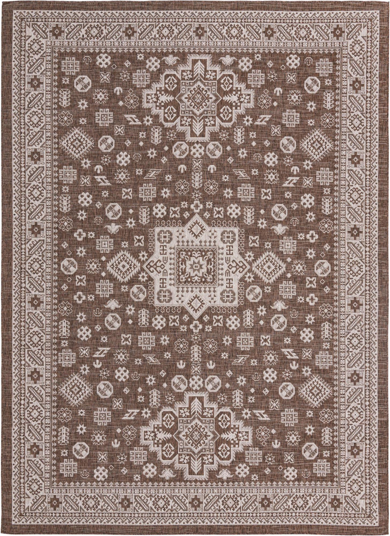 Tribal Terrace Treasures Collection Area Rug -  Incan Isle (Brown) Rectangle Brown  lifestyle 2