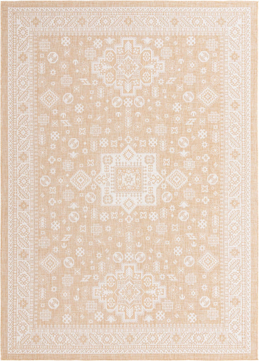Tribal Terrace Treasures Collection Area Rug -  Incan Isle (Natural) Rectangle Natural  lifestyle 2