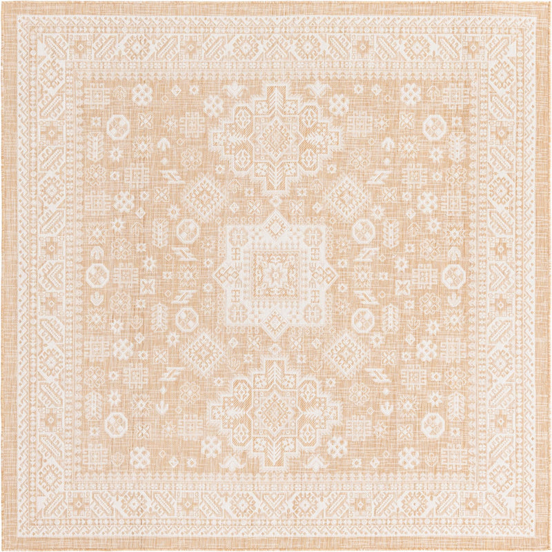 Tribal Terrace Treasures Collection Area Rug -  Incan Isle (Natural) Square Natural Main