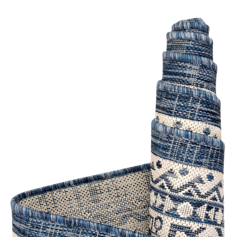 Tribal Terrace Treasures Collection Area Rug -  Incan Isle (Blue) Rectangle Blue  lifestyle 39