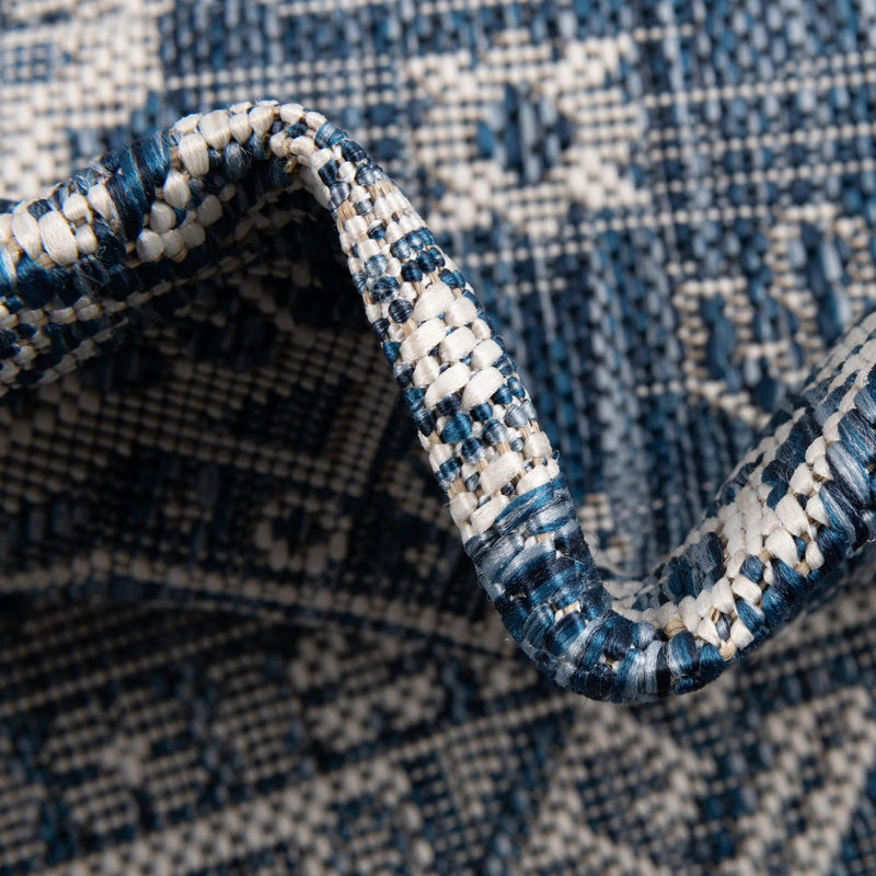 Tribal Terrace Treasures Collection Area Rug -  Incan Isle (Blue) Rectangle Blue  lifestyle 40