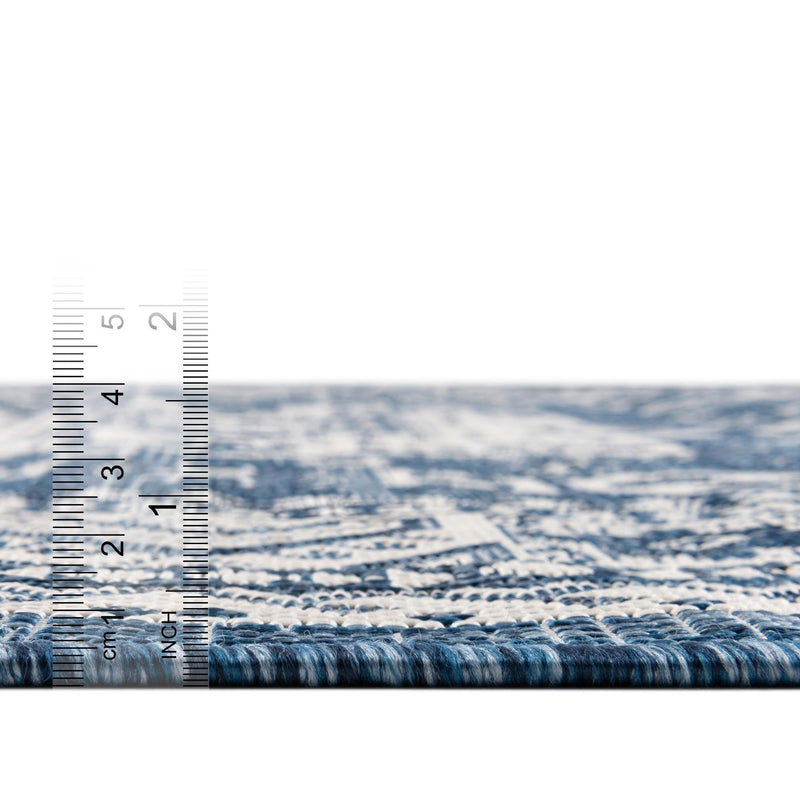 Tribal Terrace Treasures Collection Area Rug -  Incan Isle (Blue) Rectangle Blue  lifestyle 41