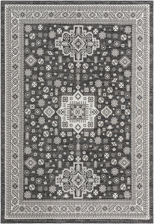 Tribal Terrace Treasures Collection Area Rug -  Incan Isle (Charcoal Gray) Rectangle Charcoal Gray Main