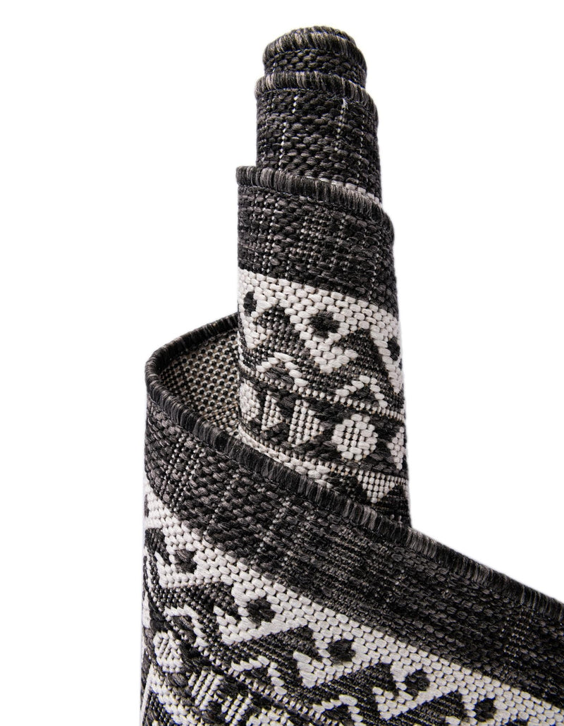 Tribal Terrace Treasures Collection Area Rug -  Incan Isle (Charcoal Gray) Rectangle Charcoal Gray  lifestyle 43