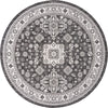Tribal Terrace Treasures Collection Area Rug -  Incan Isle (Charcoal Gray) Round Charcoal Gray Main