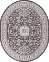 Tribal Terrace Treasures Collection Area Rug -  Incan Isle (Charcoal Gray) Oval Charcoal Gray Main