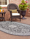 Tribal Terrace Treasures Collection Area Rug -  Incan Isle (Charcoal Gray) Oval Charcoal Gray  lifestyle 2