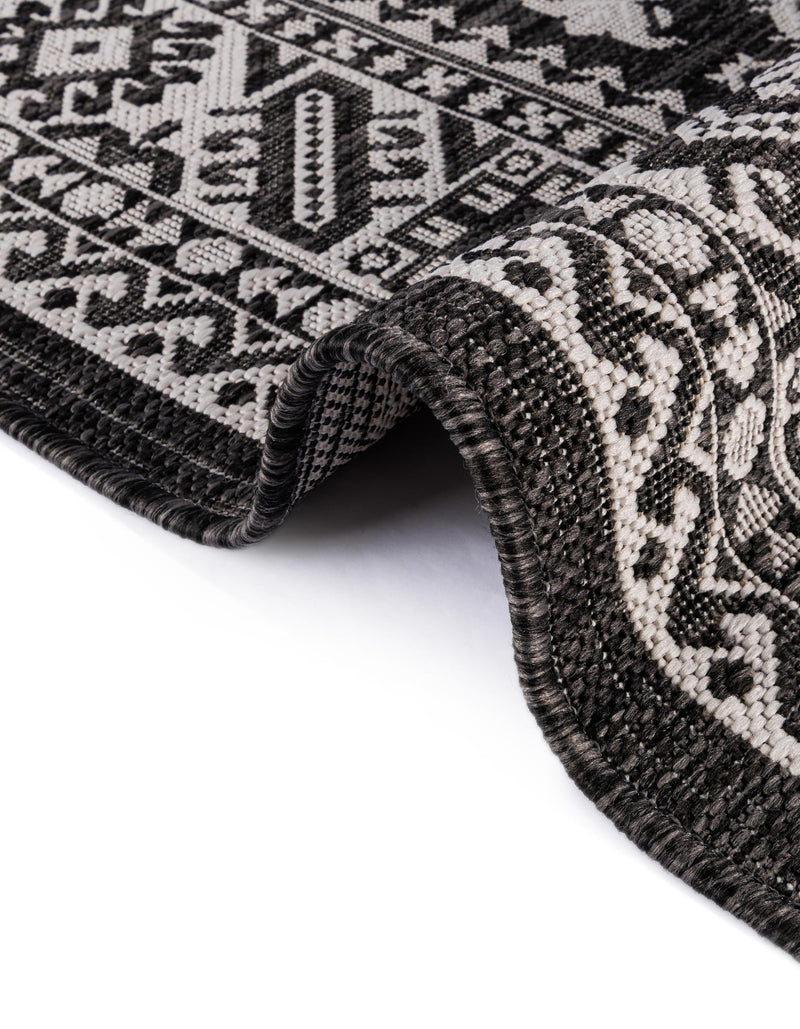Tribal Terrace Treasures Collection Area Rug -  Incan Isle (Charcoal Gray) Octagon Charcoal Gray  lifestyle 13