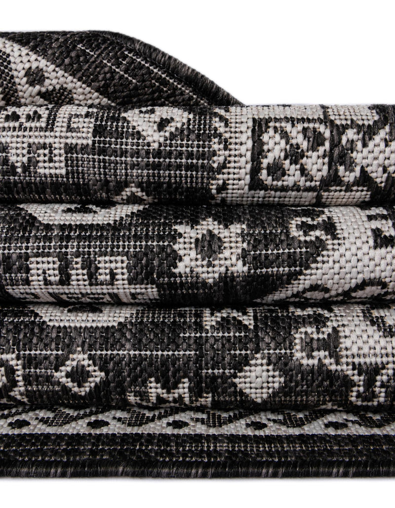 Tribal Terrace Treasures Collection Area Rug -  Incan Isle (Charcoal Gray) Octagon Charcoal Gray  lifestyle 17