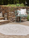 Tribal Terrace Treasures Collection Area Rug -  Incan Isle (Light Gray) Octagon Light Gray  lifestyle 2