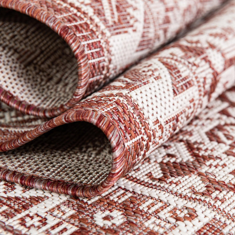 Tribal Terrace Treasures Collection Area Rug -  Incan Isle (Rust Red) Rectangle Rust Red  lifestyle 44